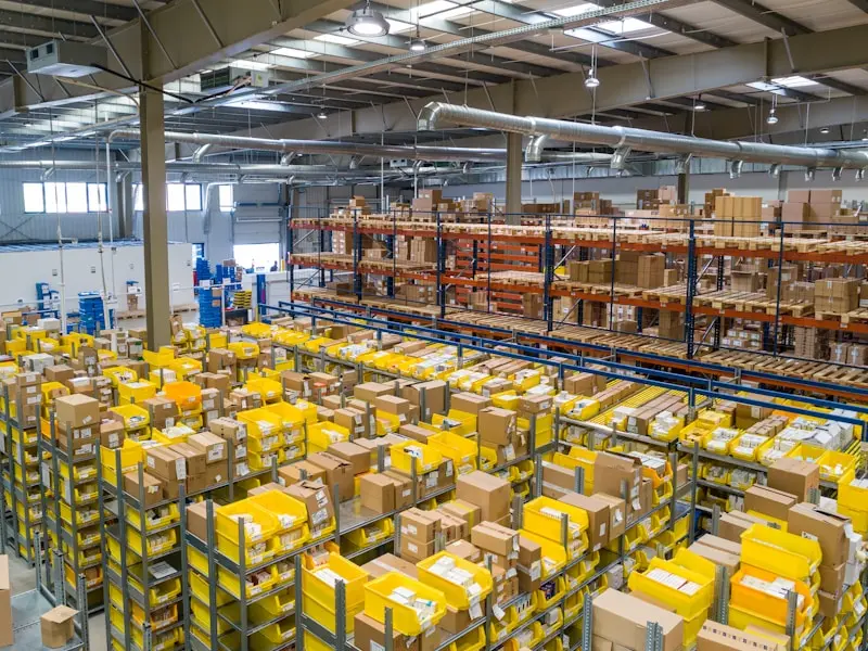 A large warehouse filled with boxes