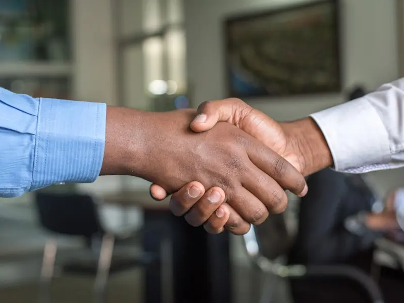 Business partners shaking hands